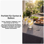 Tischdecke Gartentischdecke Leinen-Optik eckig rund oval mit Fleck-Schutz wasserabweisend easy-clean Effekt