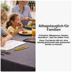 Tischdecke Gartentischdecke Leinen-Optik eckig rund oval mit Fleck-Schutz wasserabweisend easy-clean Effekt