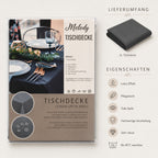 Tischdecke Gartentischdecke Leinen-Optik eckig rund oval mit Fleck-Schutz wasserabweisend easy-clean Effekt