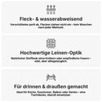 Tischdecke Gartentischdecke Leinen-Optik eckig rund oval mit Fleck-Schutz wasserabweisend easy-clean Effekt