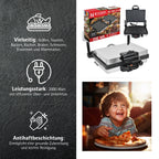 Neudorf Lahmacun Makinesi Multigrill 2000W | Elektro Kontaktgrill & Toaster mit Antihaftbeschichtung – Vielseitig für Lahmacun, Pizza, Fleisch & Gemüse