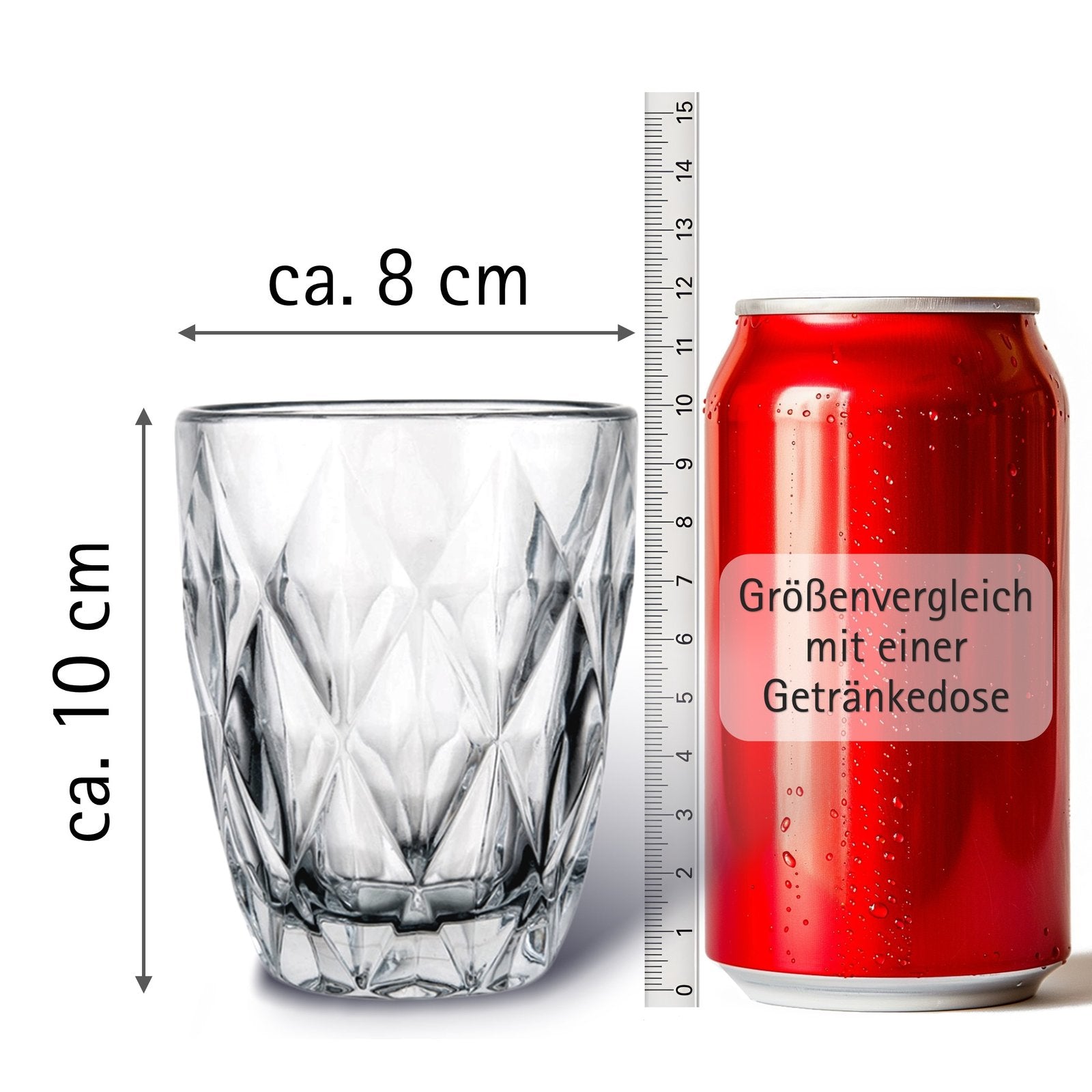 Premium Trinkgläser Set, 270 ml Elegante Wassergläser und Saftgläser, Ästhetische Drinking Glasses, Spülmaschinenfest, Ideal für Wasser und Saft