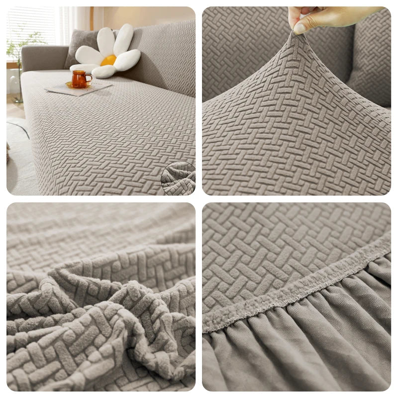 Jacquard Sofaüberwurf Stretch – Elastischer Sofabezug 1–5 Sitzer | Waschbar & Rutschfest