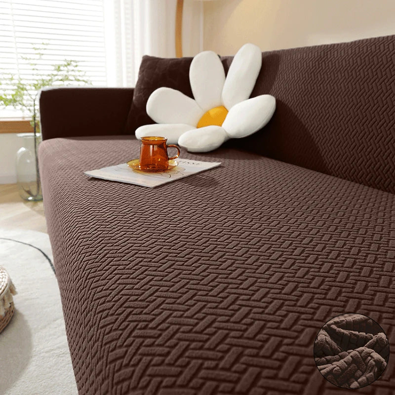 Jacquard Sofaüberwurf Stretch – Elastischer Sofabezug 1–5 Sitzer | Waschbar & Rutschfest