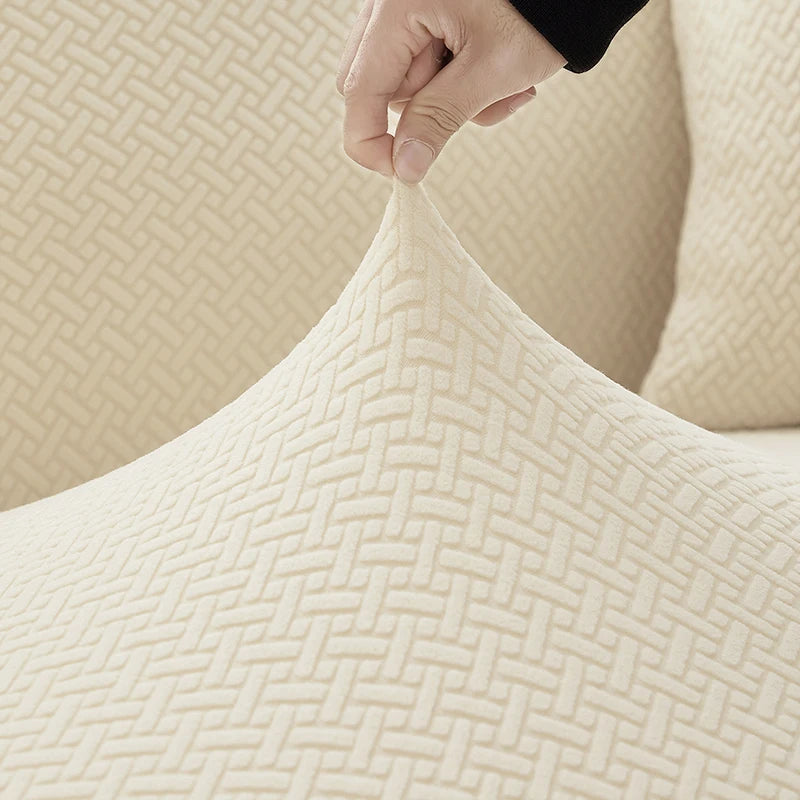 Jacquard Sofaüberwurf Stretch – Elastischer Sofabezug 1–5 Sitzer | Waschbar & Rutschfest