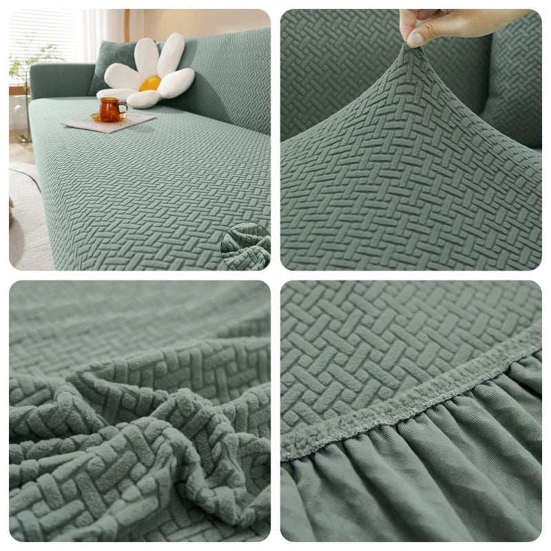 Jacquard Sofaüberwurf Stretch – Elastischer Sofabezug 1–5 Sitzer | Waschbar & Rutschfest