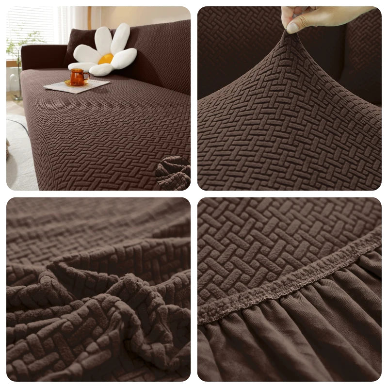 Jacquard Sofaüberwurf Stretch – Elastischer Sofabezug 1–5 Sitzer | Waschbar & Rutschfest