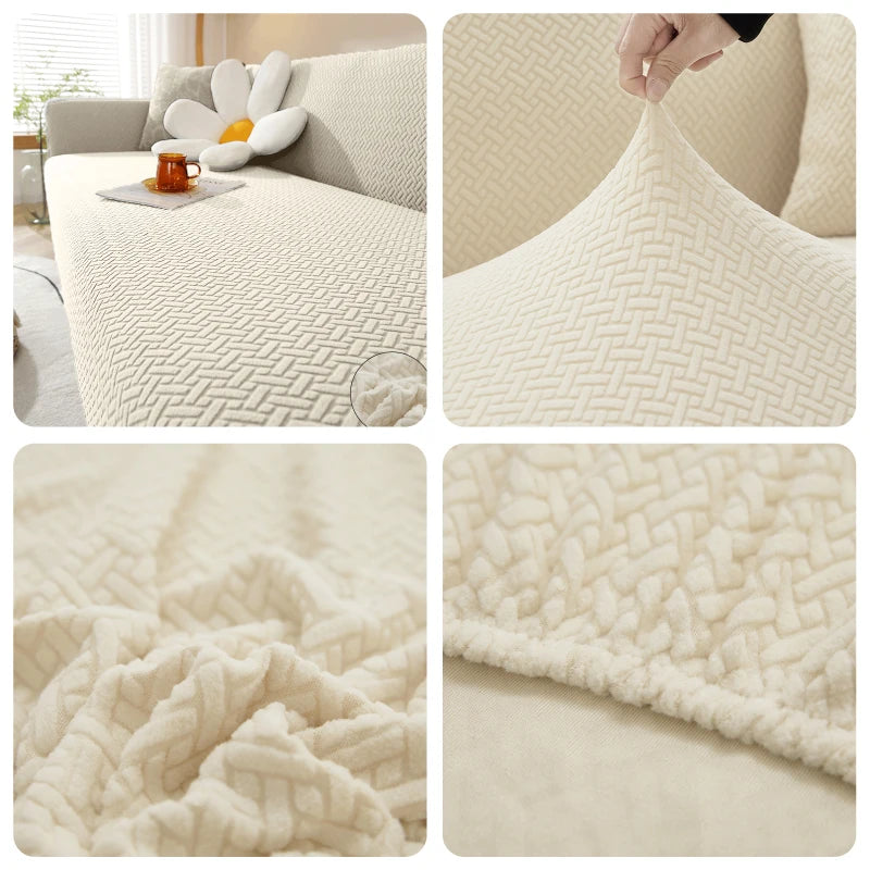 Jacquard Sofaüberwurf Stretch – Elastischer Sofabezug 1–5 Sitzer | Waschbar & Rutschfest