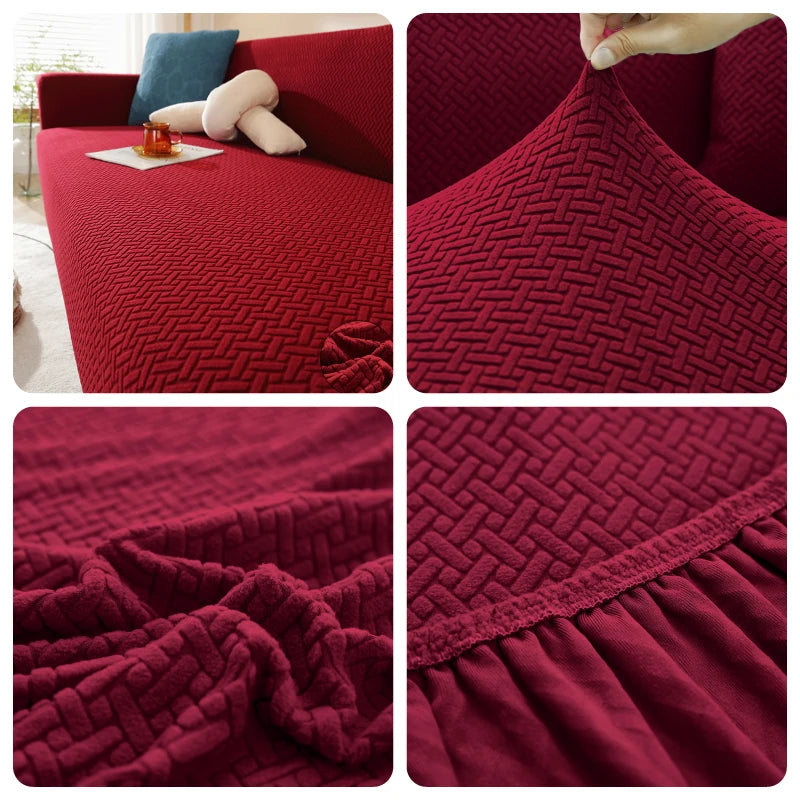 Jacquard Sofaüberwurf Stretch – Elastischer Sofabezug 1–5 Sitzer | Waschbar & Rutschfest