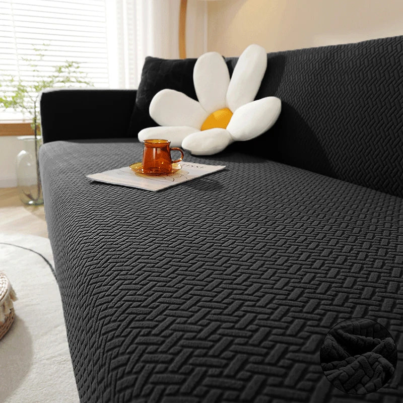 Jacquard Sofaüberwurf Stretch – Elastischer Sofabezug 1–5 Sitzer | Waschbar & Rutschfest