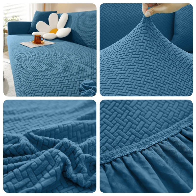 Jacquard Sofaüberwurf Stretch – Elastischer Sofabezug 1–5 Sitzer | Waschbar & Rutschfest