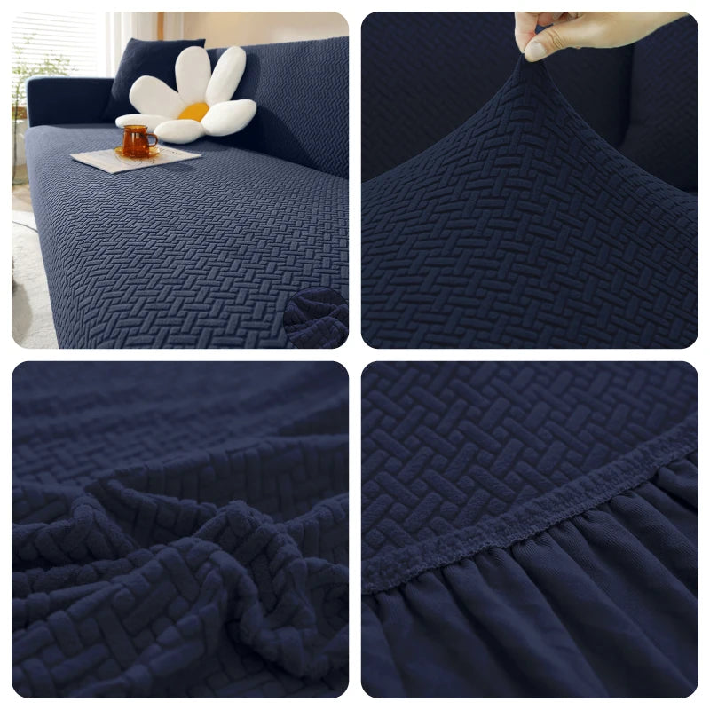 Jacquard Sofaüberwurf Stretch – Elastischer Sofabezug 1–5 Sitzer | Waschbar & Rutschfest