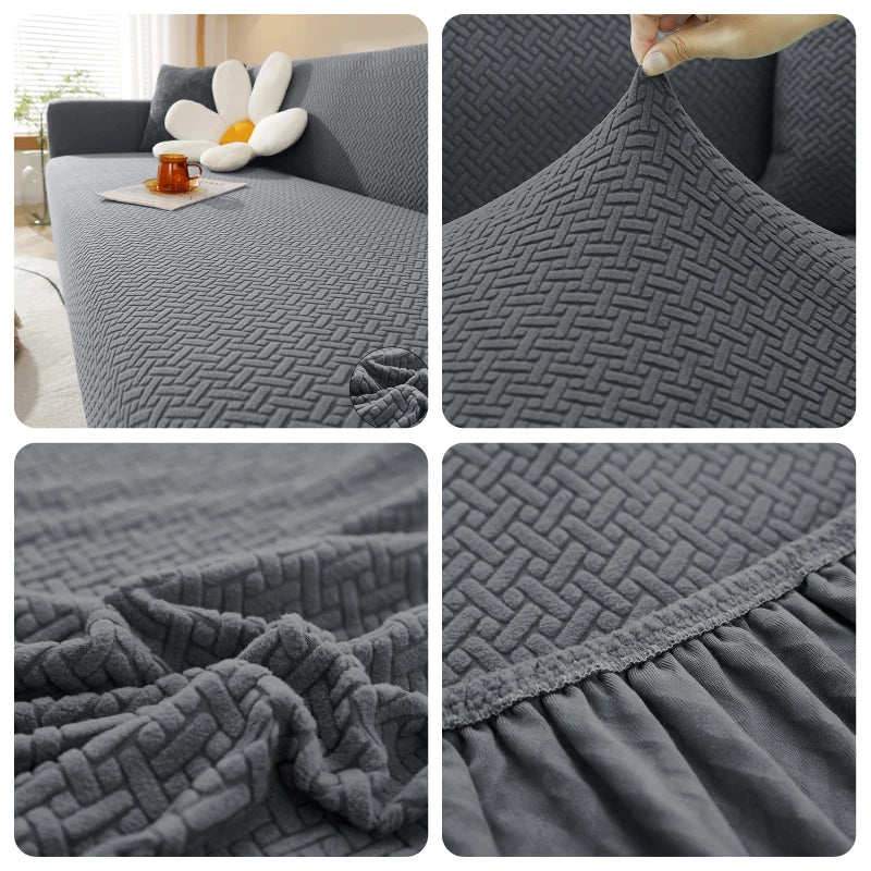 Jacquard Sofaüberwurf Stretch – Elastischer Sofabezug 1–5 Sitzer | Waschbar & Rutschfest