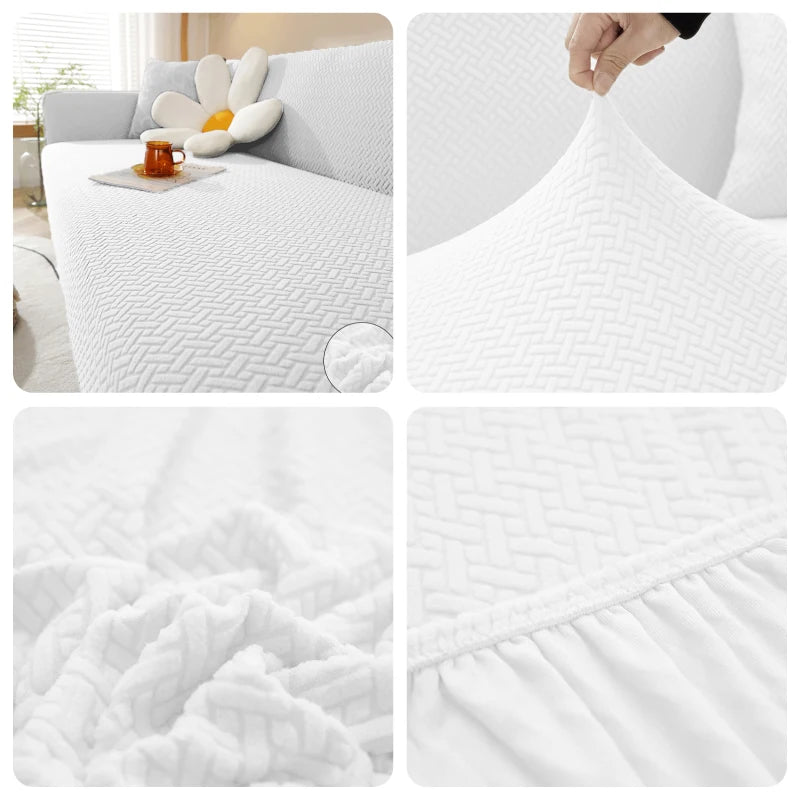 Jacquard Sofaüberwurf Stretch – Elastischer Sofabezug 1–5 Sitzer | Waschbar & Rutschfest