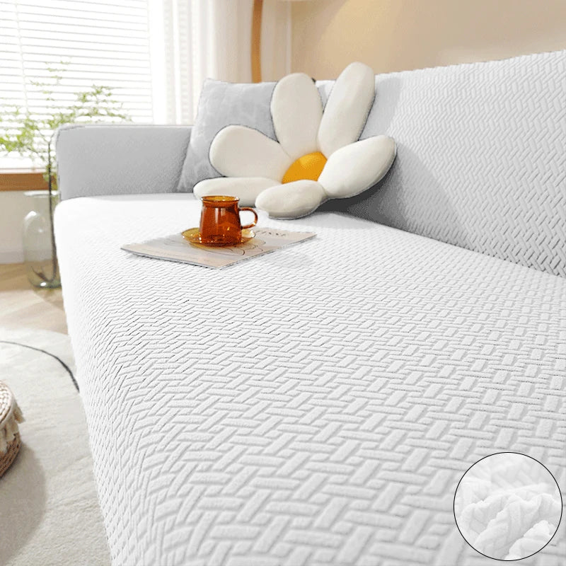 Jacquard Sofaüberwurf Stretch – Elastischer Sofabezug 1–5 Sitzer | Waschbar & Rutschfest