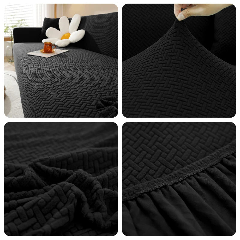 Jacquard Sofaüberwurf Stretch – Elastischer Sofabezug 1–5 Sitzer | Waschbar & Rutschfest