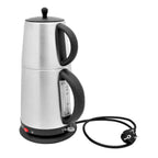 Teekocher Elektrischer Teebereiter 2-Stöckig Warmhaltefunktion Caymatik Wasserkocher mit Sieb 2200 Watt 2,7 Liter