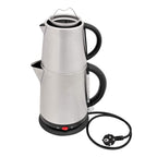Teekocher Elektrischer Teebereiter 2-Stöckig Warmhaltefunktion Caymatik Wasserkocher mit Sieb 2200 Watt 2,7 Liter