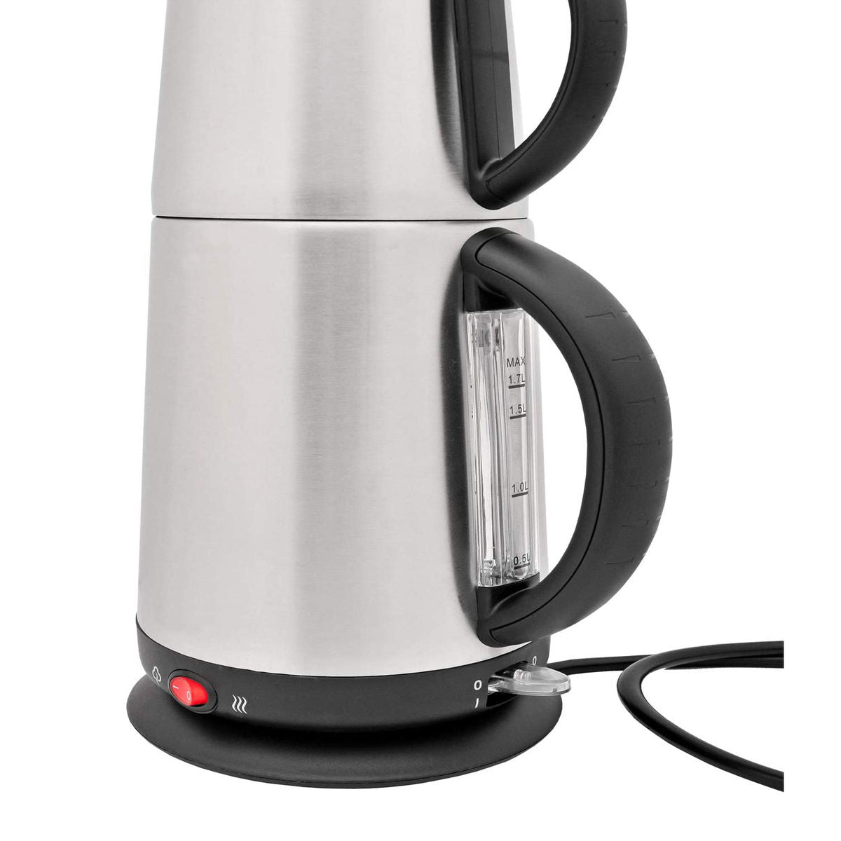 Teekocher Elektrischer Teebereiter 2-Stöckig Warmhaltefunktion Caymatik Wasserkocher mit Sieb 2200 Watt 2,7 Liter