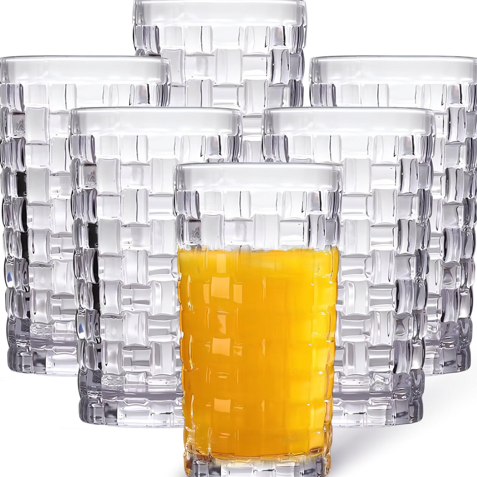Trinkgläser Set, 330 ml Elegante Wassergläser und Saftgläser, Ästhetische Drinking Glasses, Spülmaschinenfest Flechtmuster