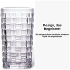 Trinkgläser Set, 330 ml Elegante Wassergläser und Saftgläser, Ästhetische Drinking Glasses, Spülmaschinenfest Flechtmuster