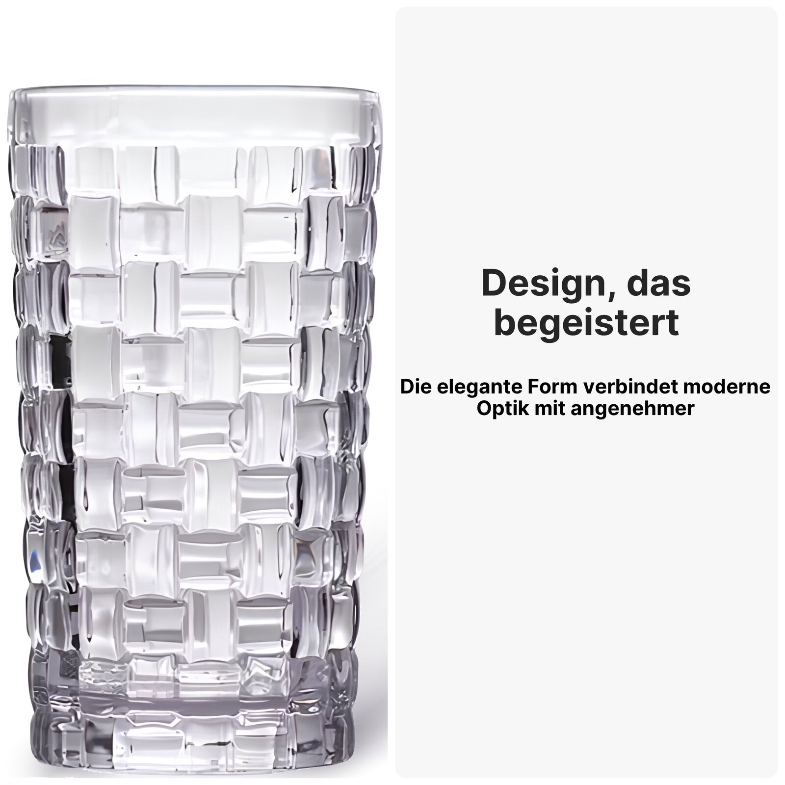 Trinkgläser Set, 330 ml Elegante Wassergläser und Saftgläser, Ästhetische Drinking Glasses, Spülmaschinenfest Flechtmuster