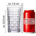 Trinkgläser Set, 330 ml Elegante Wassergläser und Saftgläser, Ästhetische Drinking Glasses, Spülmaschinenfest Flechtmuster