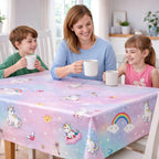 Wachstuch Tischdecke abwaschbar – pflegeleicht & wasserdicht – PVC mit Vliesrücken - Einhorn