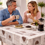 Wachstuch Tischdecke abwaschbar – pflegeleicht & wasserdicht – PVC mit Vliesrücken - Kaffeesack Vintage
