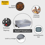 Partypfanne elektrisch Multifunktionspfanne Elektropfanne Elektrischepfanne Warmhalter Warmhalte PfanneXXL Elektrische Multipfanne