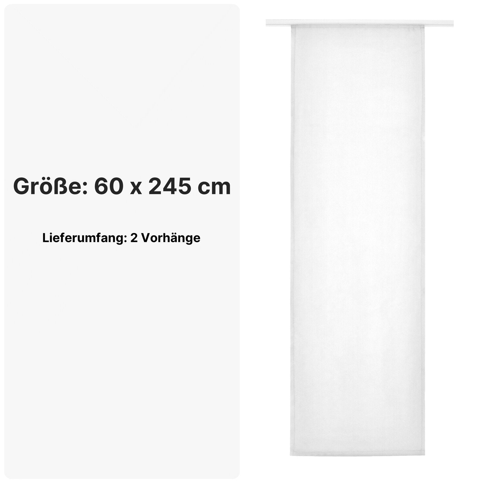 Schiebevorhang blickdicht 2er-Set mit Klettband – Moderner Flächenvorhang waschbar & pflegeleicht