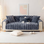 Plüsch Sofaüberwurf mit Anti-Rutsch-Unterseite – Einzelelement frei wählbar (Sitz, Rücken, Armlehne oder Kissenbezug)