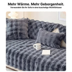 Plüsch Sofaüberwurf mit Anti-Rutsch-Unterseite – Einzelelement frei wählbar (Sitz, Rücken, Armlehne oder Kissenbezug)