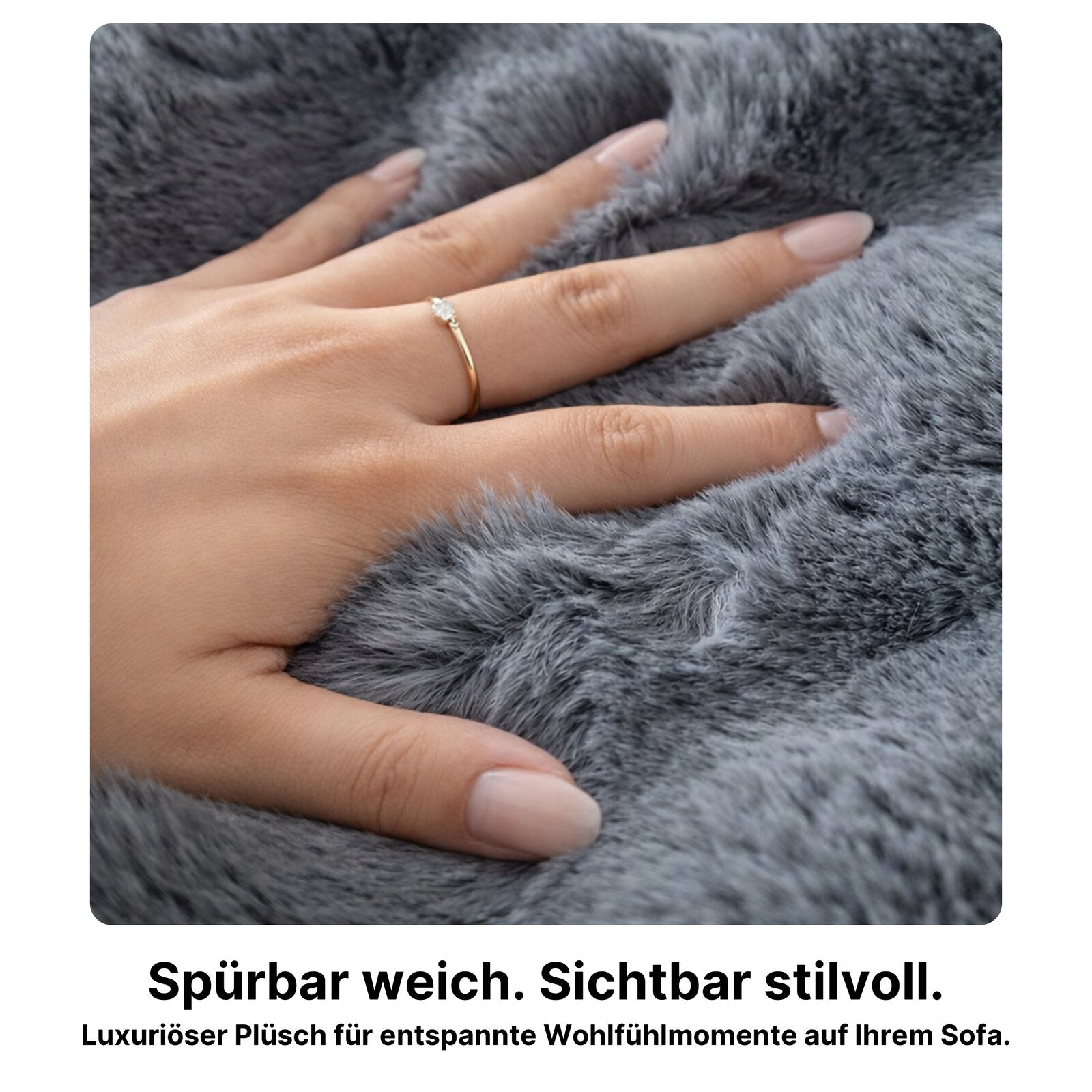 Plüsch Sofaüberwurf mit Anti-Rutsch-Unterseite – Einzelelement frei wählbar (Sitz, Rücken, Armlehne oder Kissenbezug)