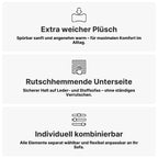 Plüsch Sofaüberwurf mit Anti-Rutsch-Unterseite – Einzelelement frei wählbar (Sitz, Rücken, Armlehne oder Kissenbezug)