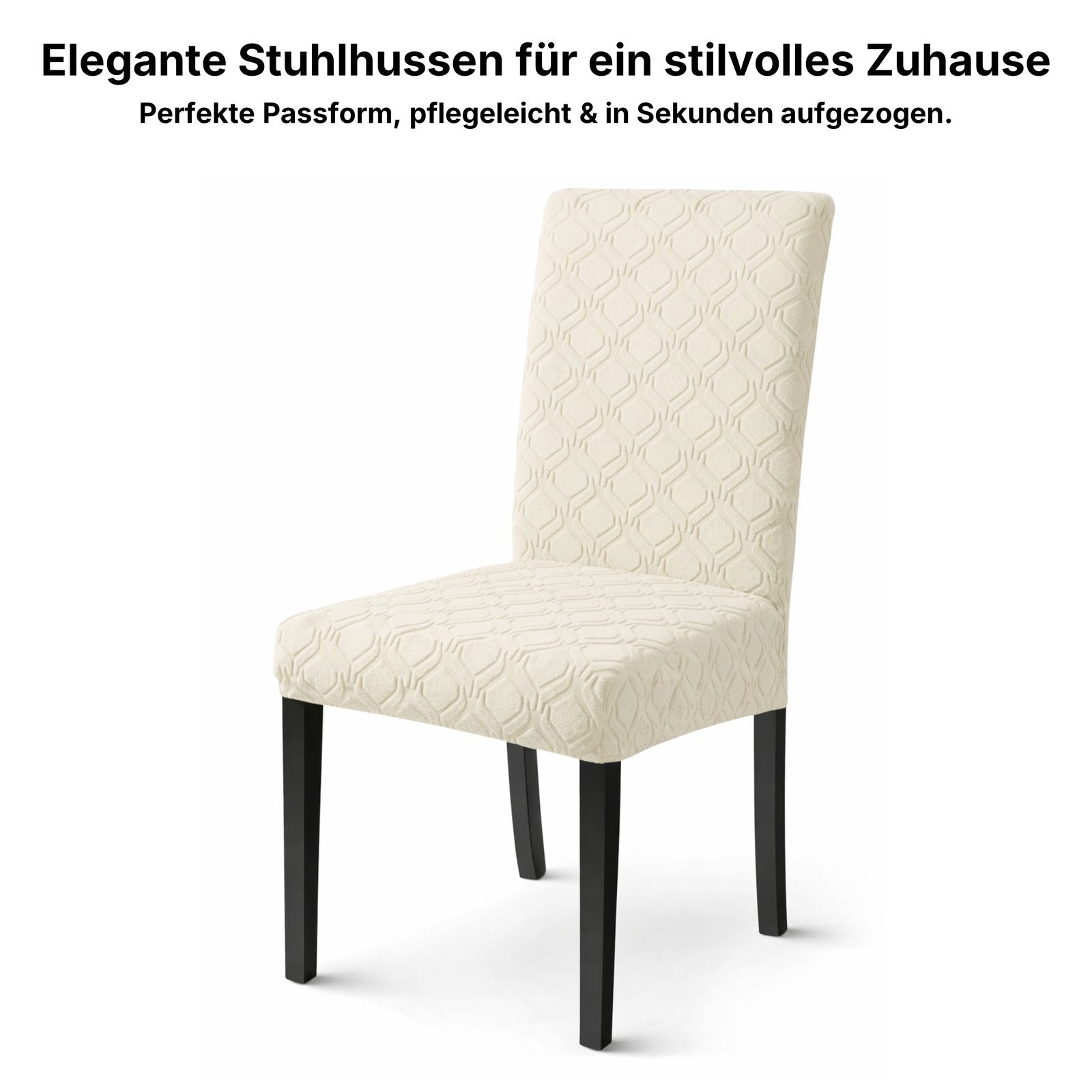 Stuhlhusse Stretch Esszimmerstuhl Bezug elastisch waschbar Jacquard Stuhlbezug universell passgenau
