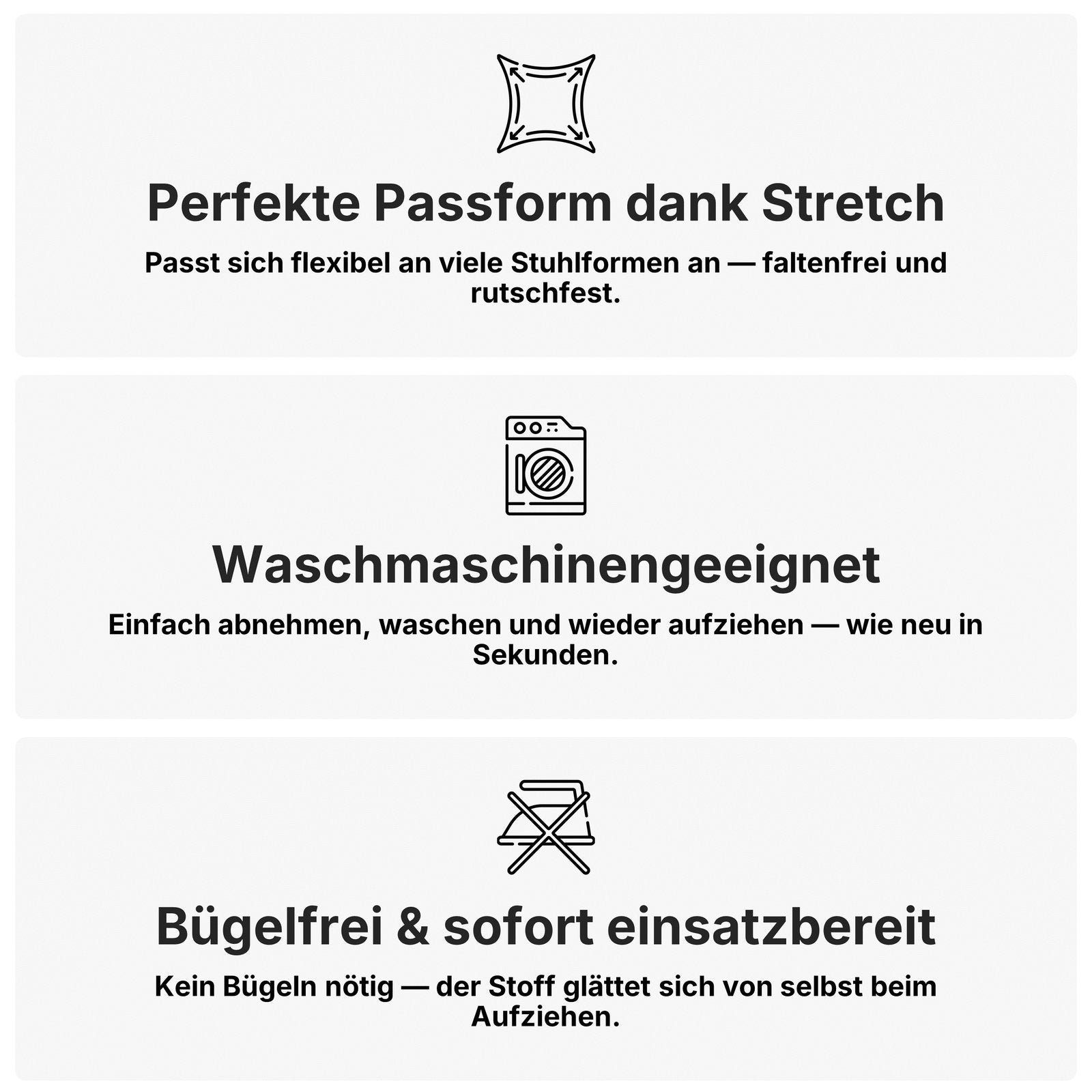 Stuhlhusse Stretch Esszimmerstuhl Bezug elastisch waschbar Jacquard Stuhlbezug universell passgenau