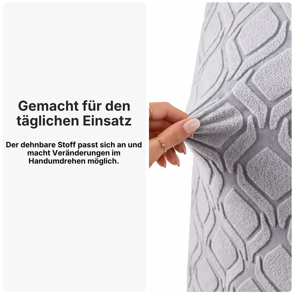 Stuhlhusse Stretch Esszimmerstuhl Bezug elastisch waschbar Jacquard Stuhlbezug universell passgenau