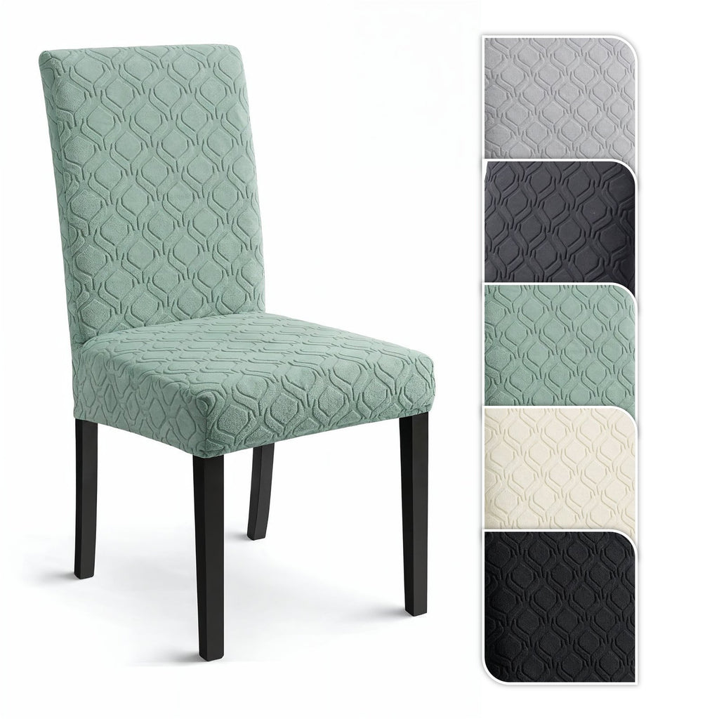 Stuhlhusse Stretch Esszimmerstuhl Bezug elastisch waschbar Jacquard Stuhlbezug universell passgenau