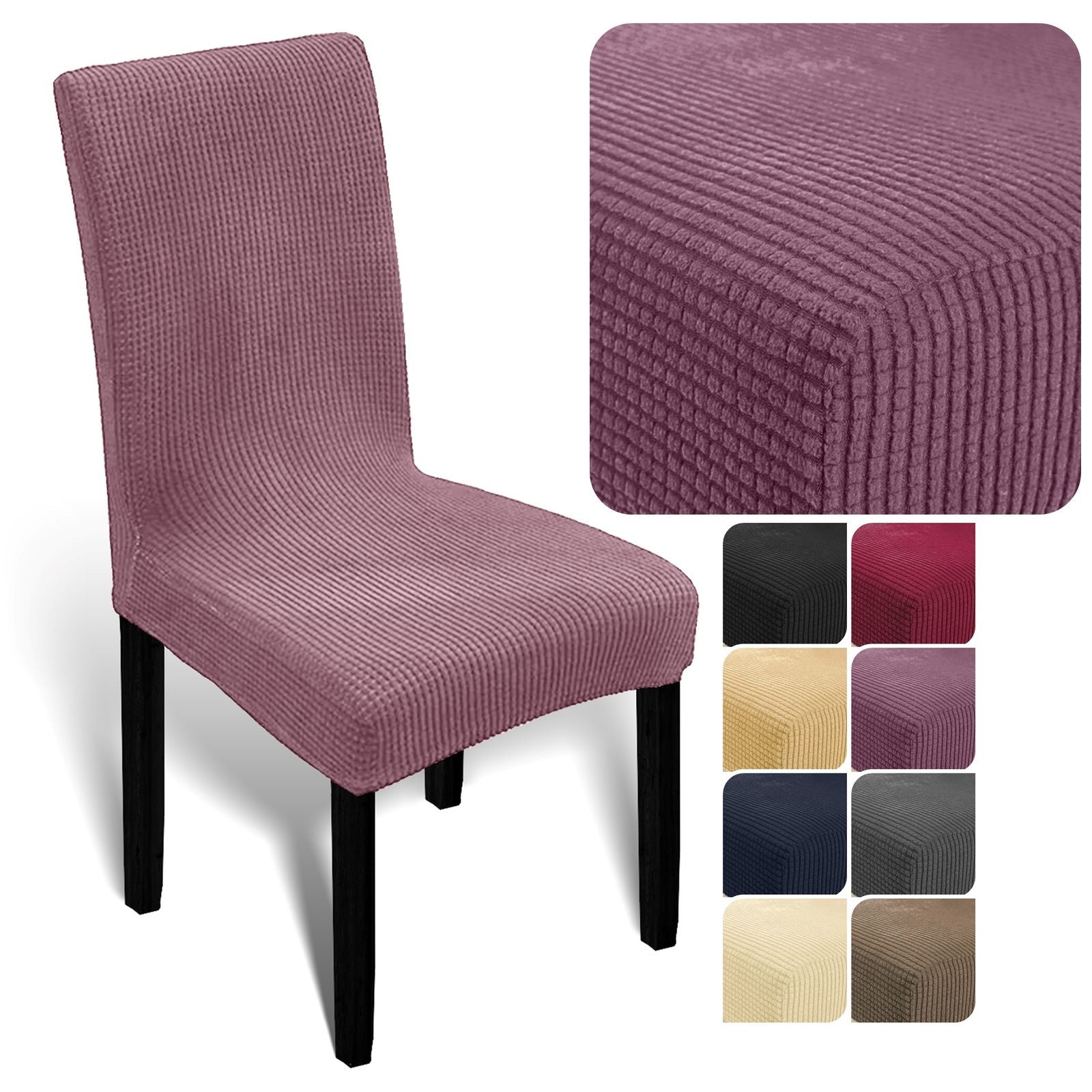 Stuhlhusse Universal Stretch Stuhlbezug Stuhlüberzug elastisch Spannbezug für Esszimmerstühle und Schwingstühle