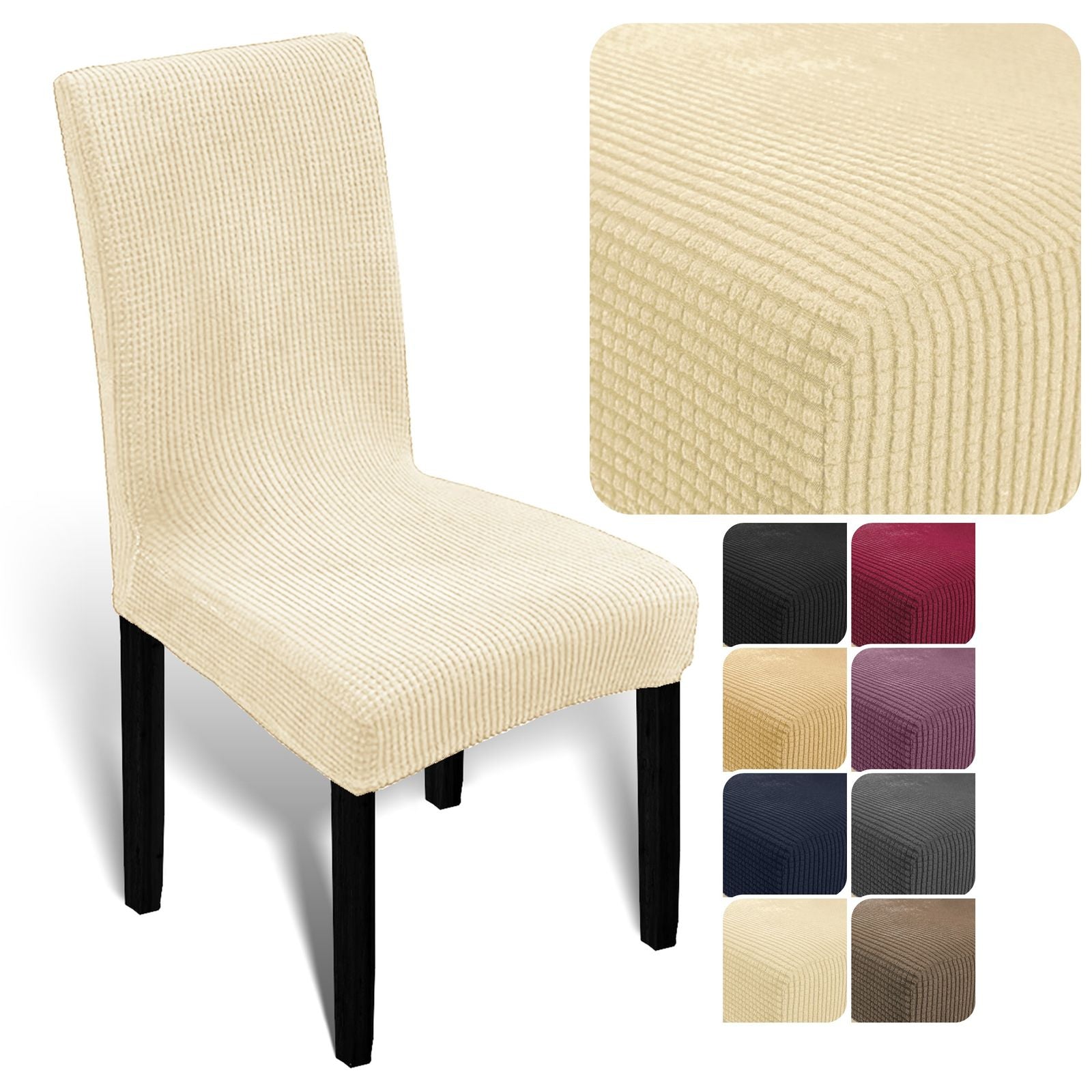 Stuhlhusse Universal Stretch Stuhlbezug Stuhlüberzug elastisch Spannbezug für Esszimmerstühle und Schwingstühle