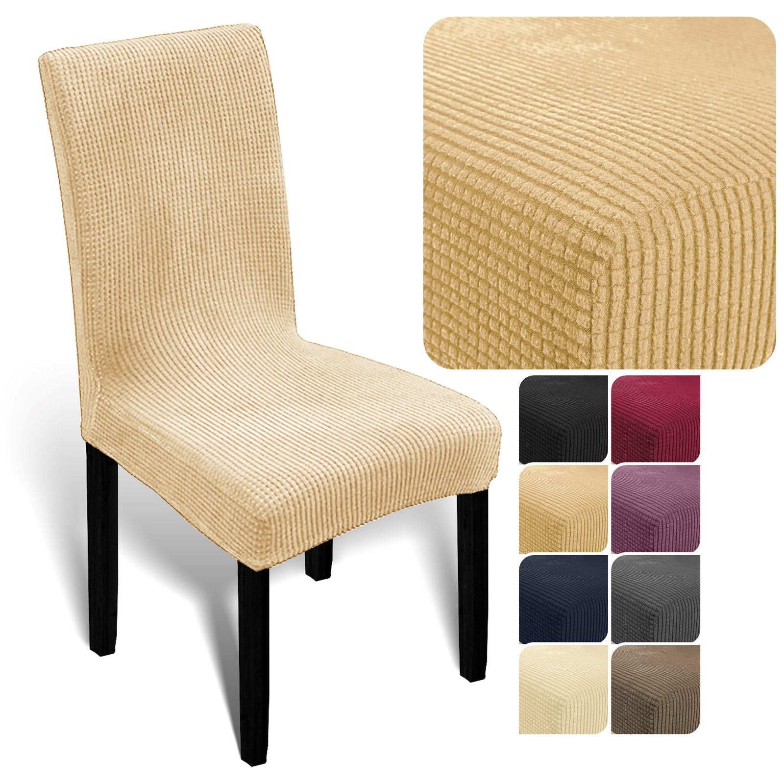 Stuhlhusse Universal Stretch Stuhlbezug Stuhlüberzug elastisch Spannbezug für Esszimmerstühle und Schwingstühle