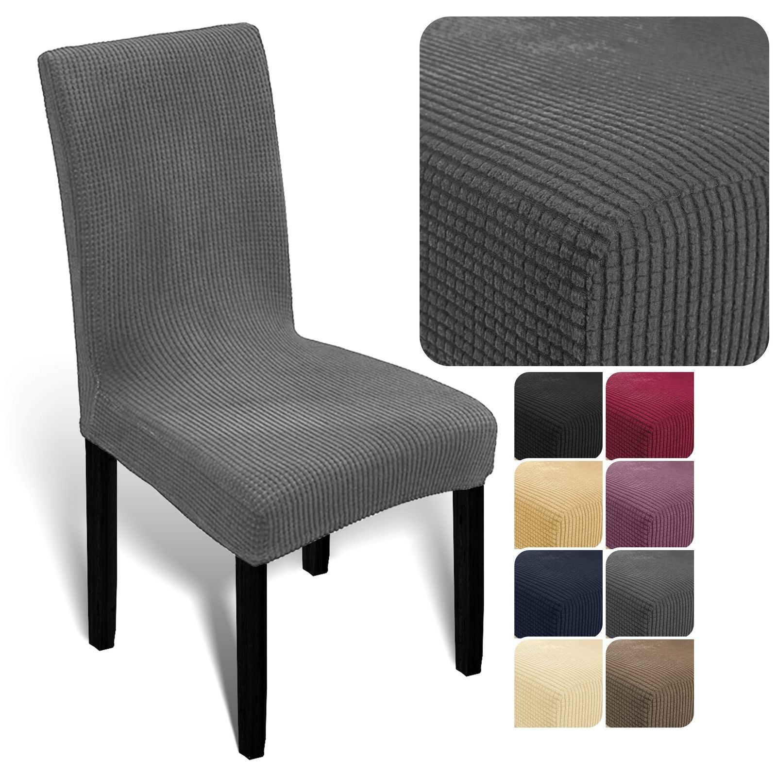 Stuhlhusse Universal Stretch Stuhlbezug Stuhlüberzug elastisch Spannbezug für Esszimmerstühle und Schwingstühle