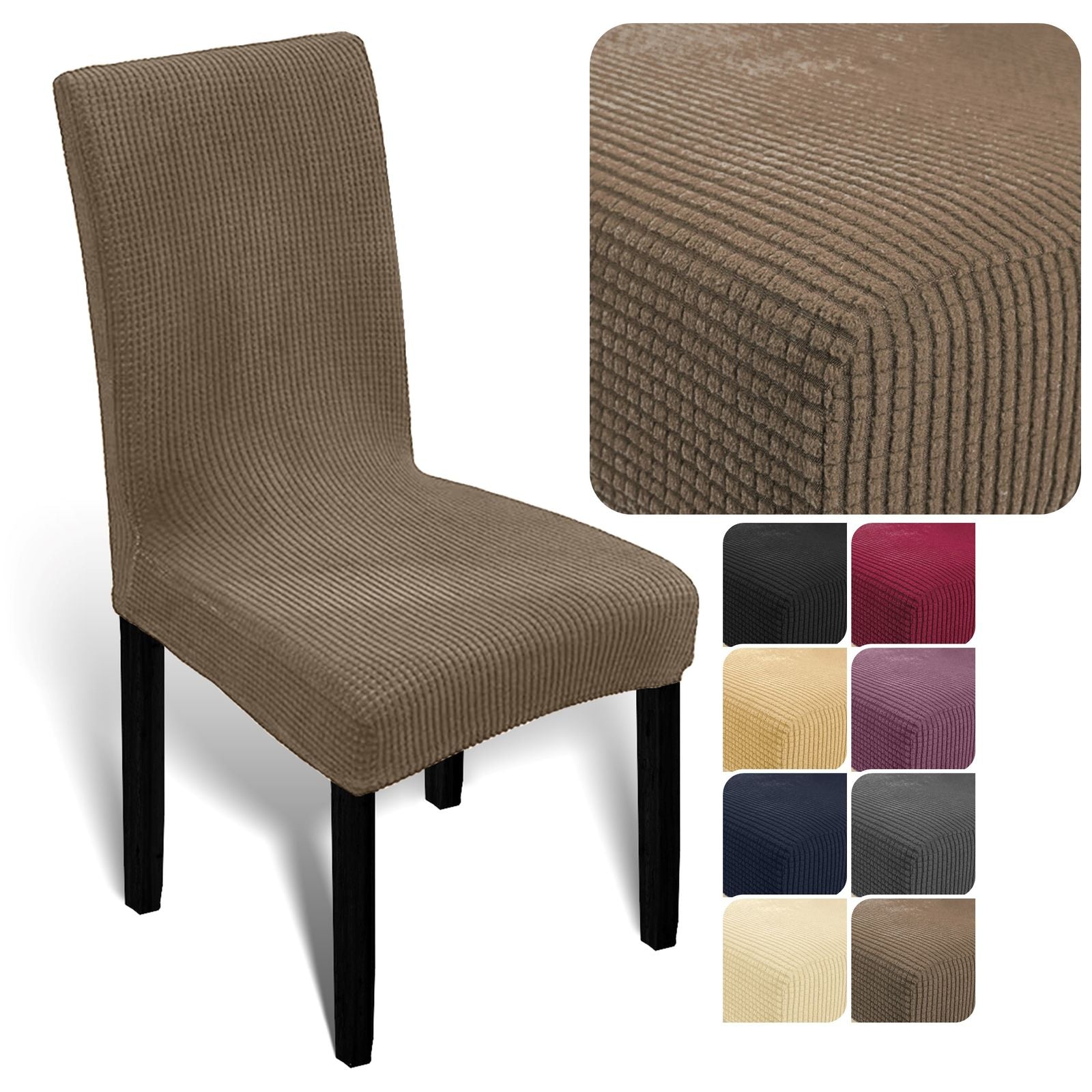 Stuhlhusse Universal Stretch Stuhlbezug Stuhlüberzug elastisch Spannbezug für Esszimmerstühle und Schwingstühle