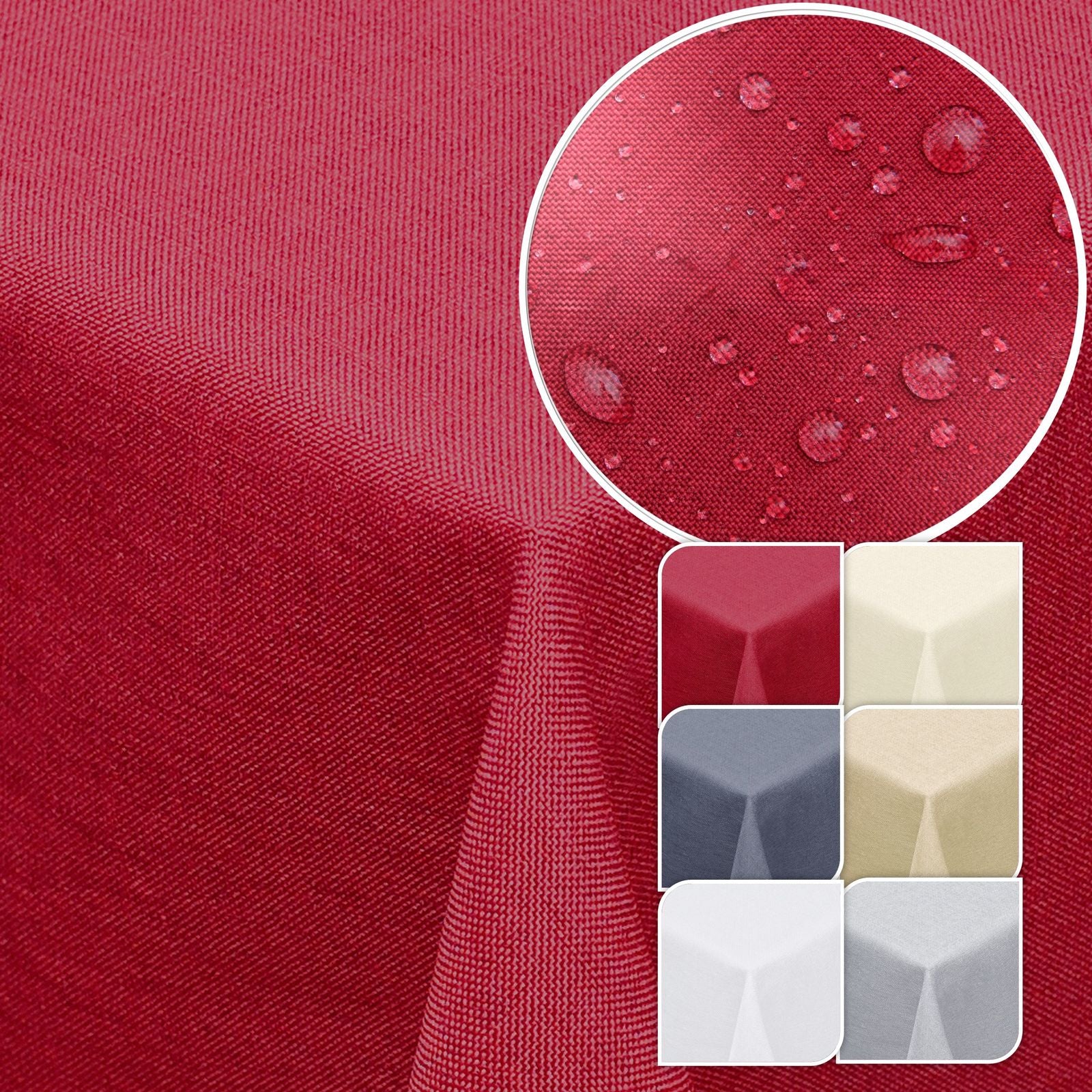 Tischdecke Gartentischdecke Leinen-Optik eckig rund oval mit Fleck-Schutz wasserabweisend easy-clean Effekt