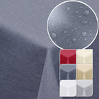 Tischdecke Gartentischdecke Leinen-Optik eckig rund oval mit Fleck-Schutz wasserabweisend easy-clean Effekt