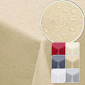 Tischdecke Gartentischdecke Leinen-Optik eckig rund oval mit Fleck-Schutz wasserabweisend easy-clean Effekt