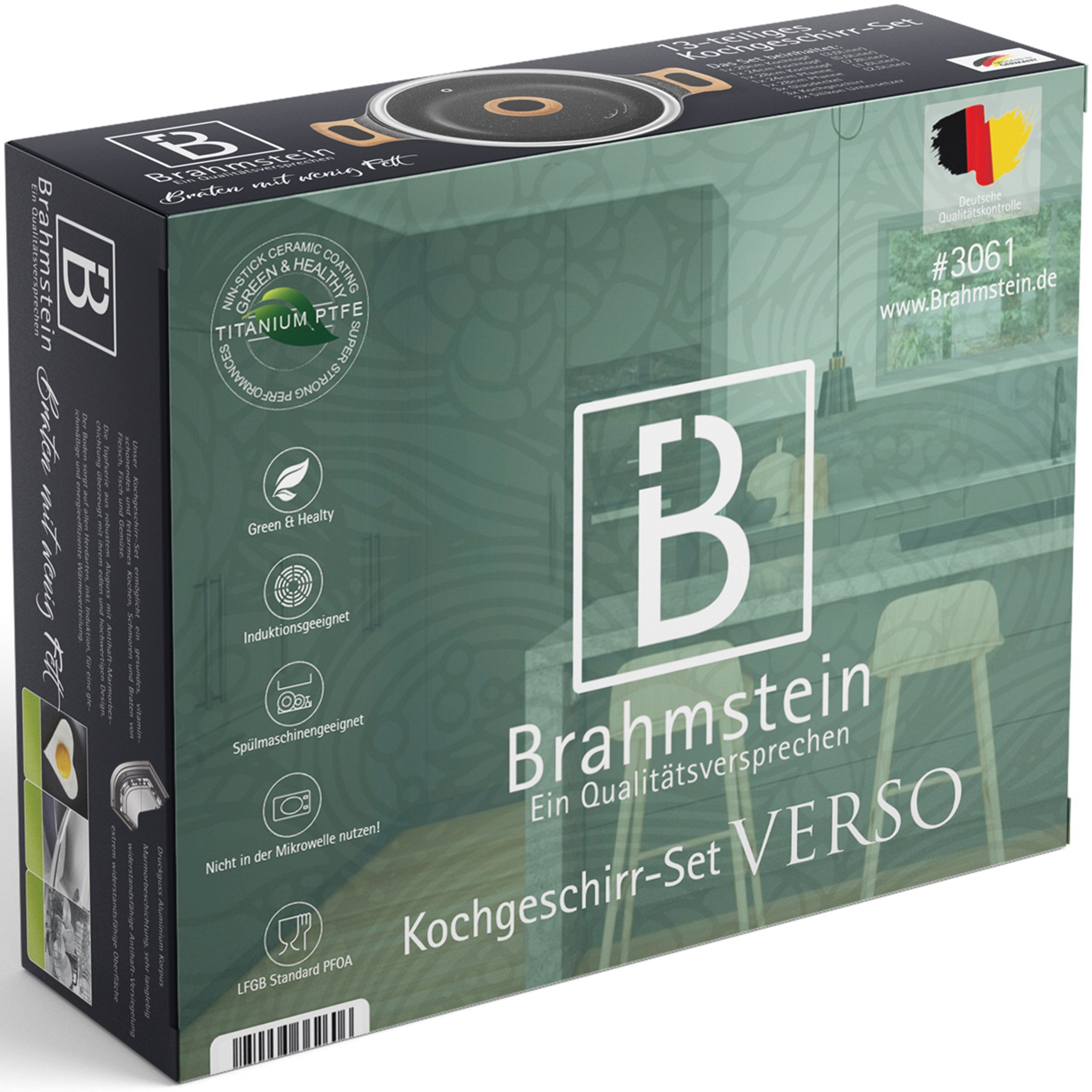 13-teiliges Kochtopf-Set Schwarz | Topfset Pfannenset Induktion | Kochtöpfe, Induktionspfannen, Pfanne 24 cm, Pfanne 28 cm | Kochtopf Induktion und Töpfe Set