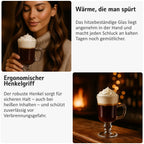 Irish Coffee Gläser mit Henkel (6er Set) - 227 ml - Ideal für Latte, Whisky, Glühwein & Heiße Schokolade