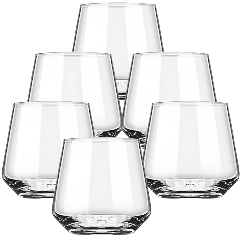 Trinkgläser Set Modernes Trinkgläser Set, 385 ml Klare Wassergläser mit dickem Boden, Perfekt für Cocktails, Wasser und Softdrinks, Spülmaschinenfest, Vielseitig